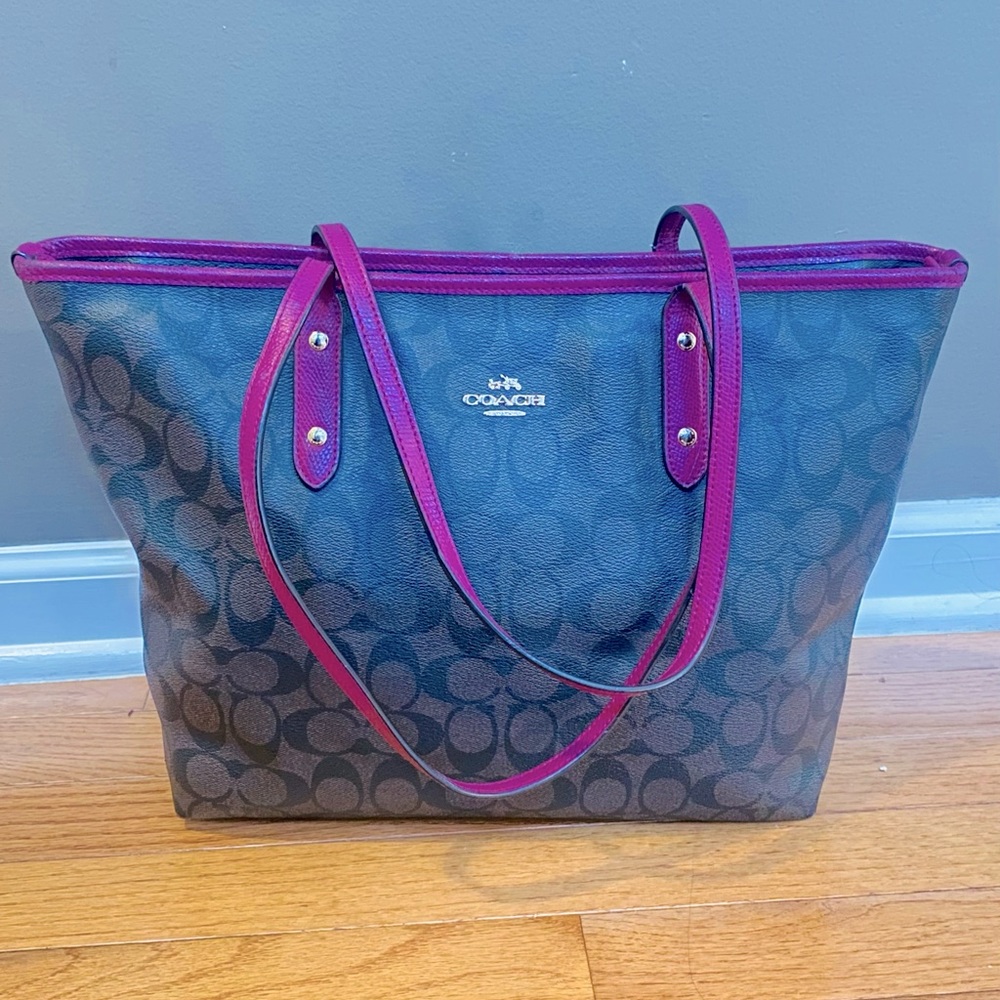 Coach leather handbag tote